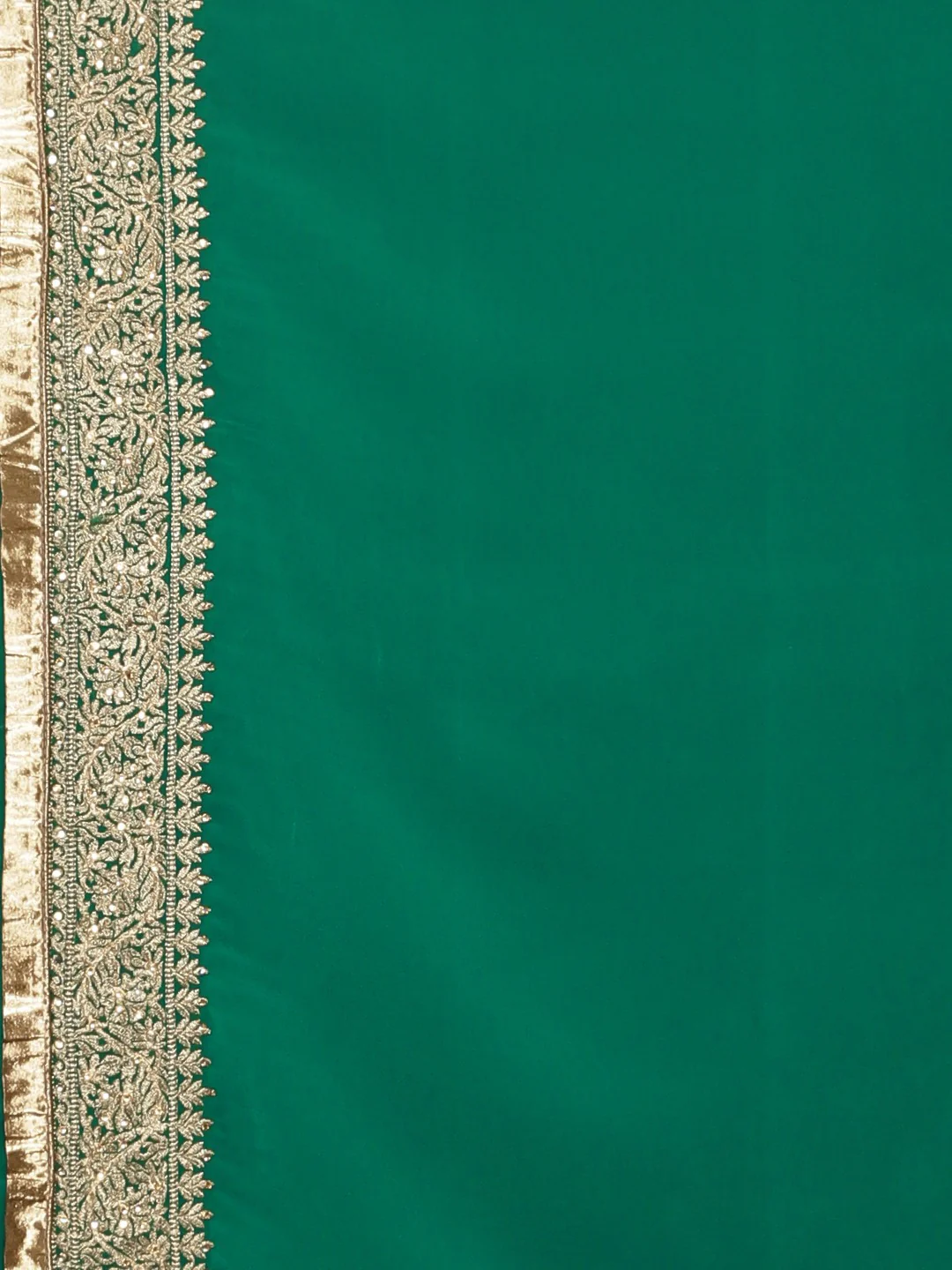 Neerus Green Textured Saree With Blouse - Image 6