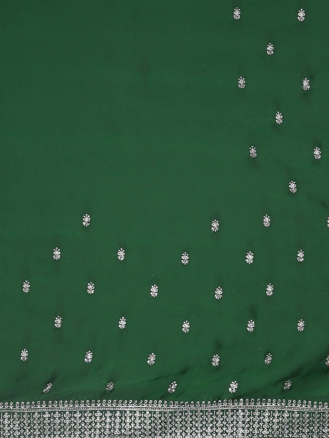 Neerus Green Zari Saree With Blouse - Image 3