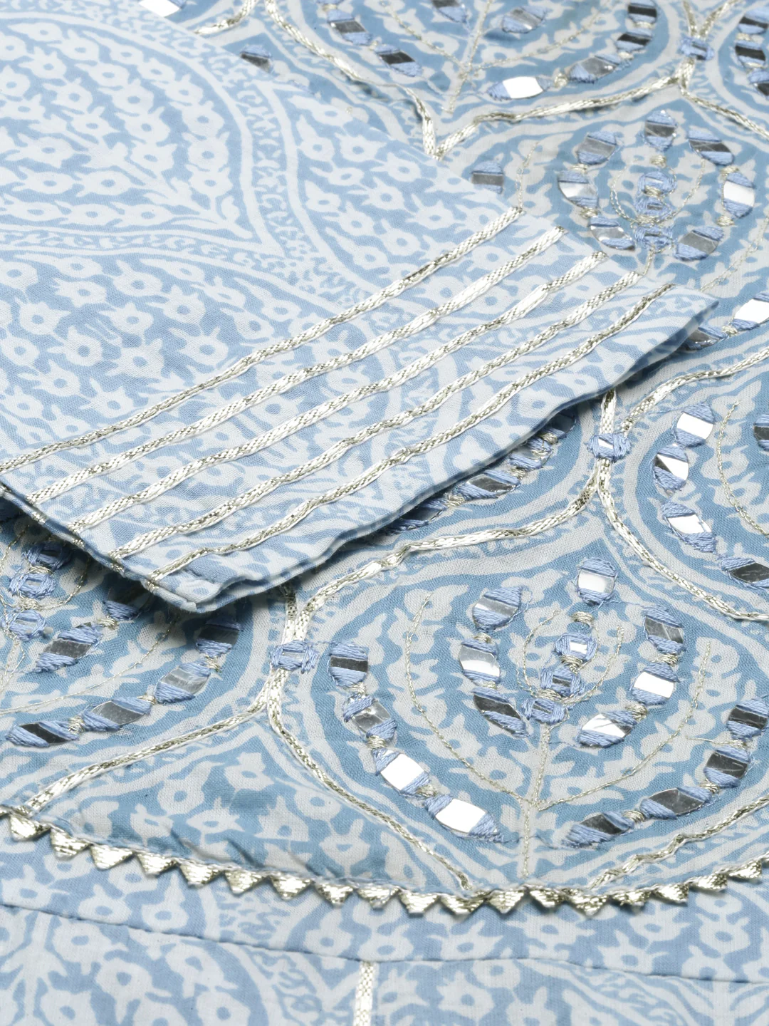 Neerus Grey Color Cotton Fabric Kurta - Image 7