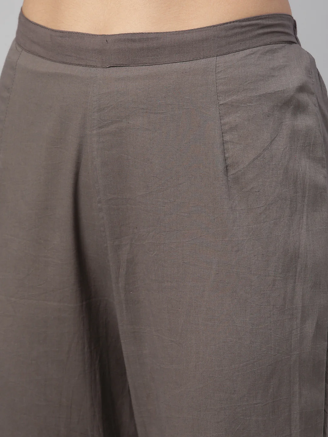Neerus Grey Color Cotton Fabric Kurta Set - Image 4