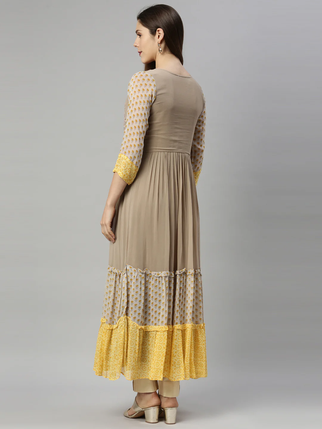 Neerus Grey Color Georgette Fabric Tunic - Image 6