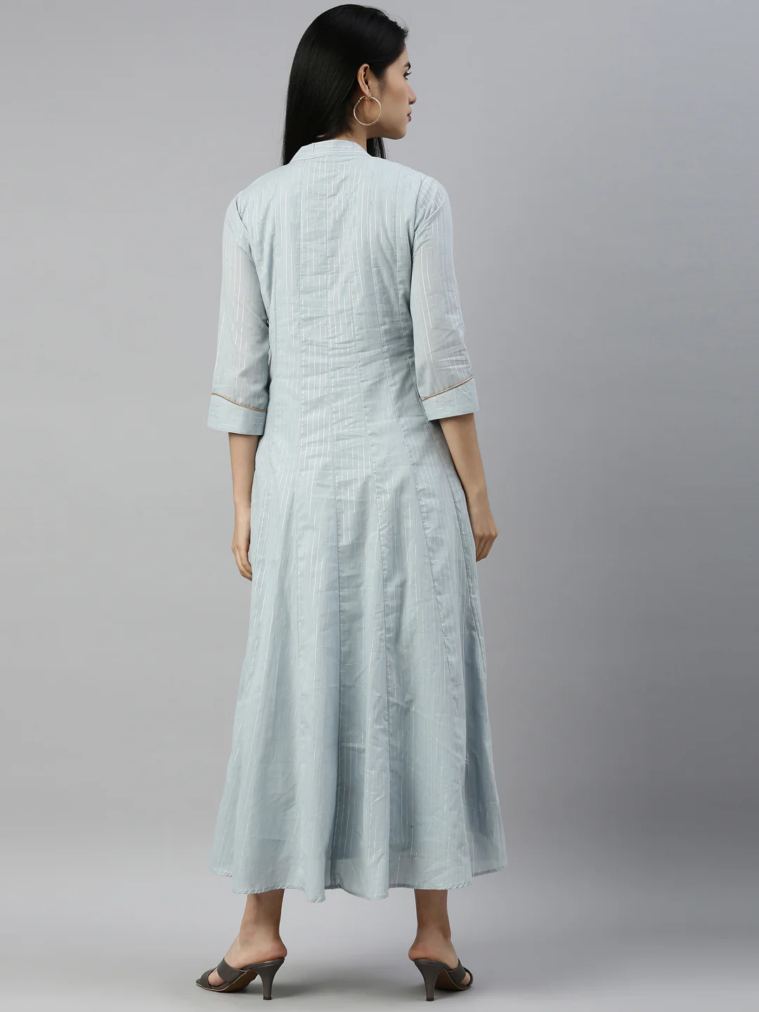 Neerus Grey Color Lorex Fabric Kurta - Image 5