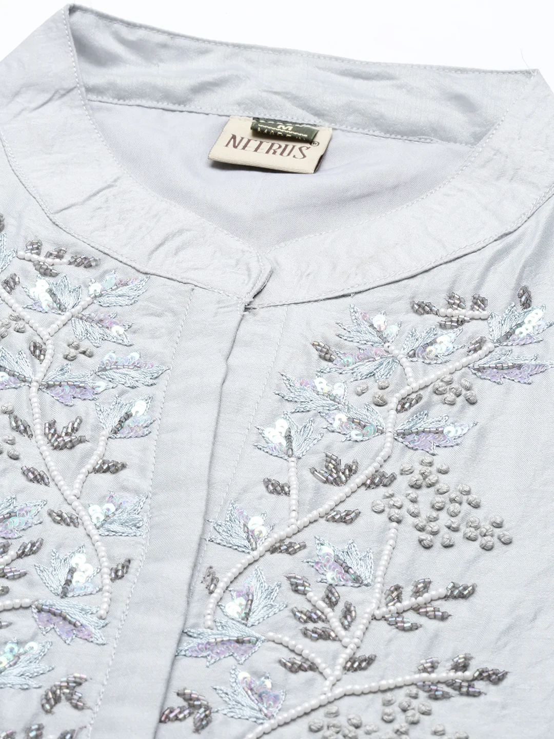 Neerus Grey Color Model Fabric Tunic - Image 8