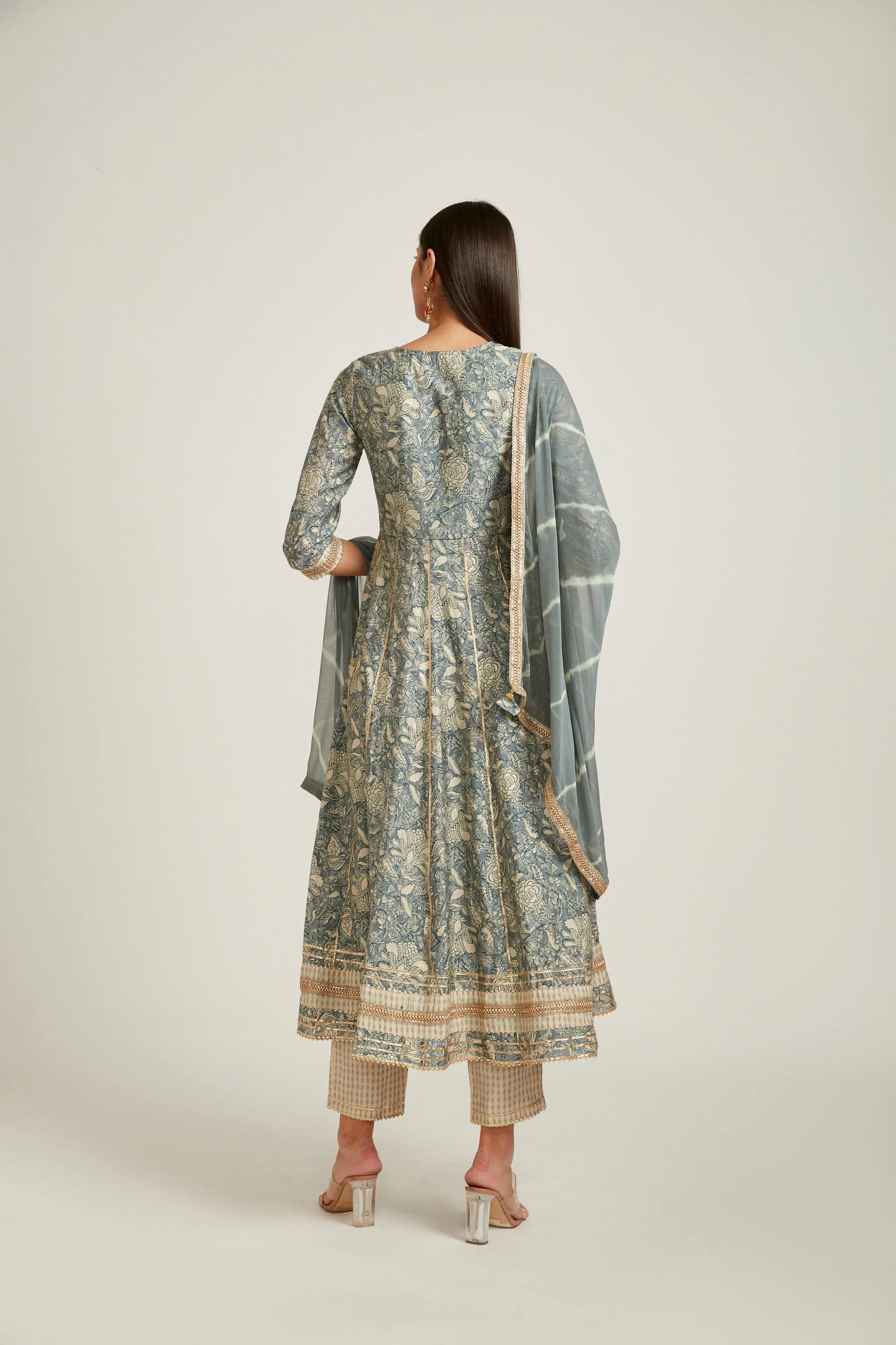 Neerus Grey Color Muslin Fabric Salwar Kameez - Image 2