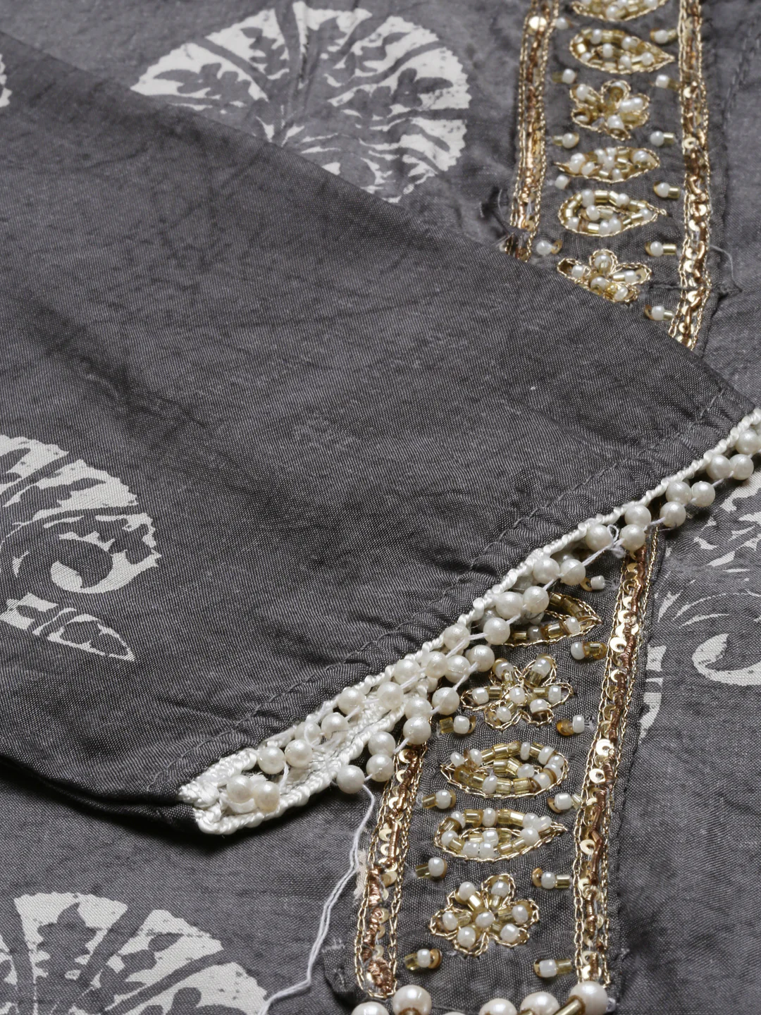 Neerus Grey Color Muslin Fabric Tunic - Image 3