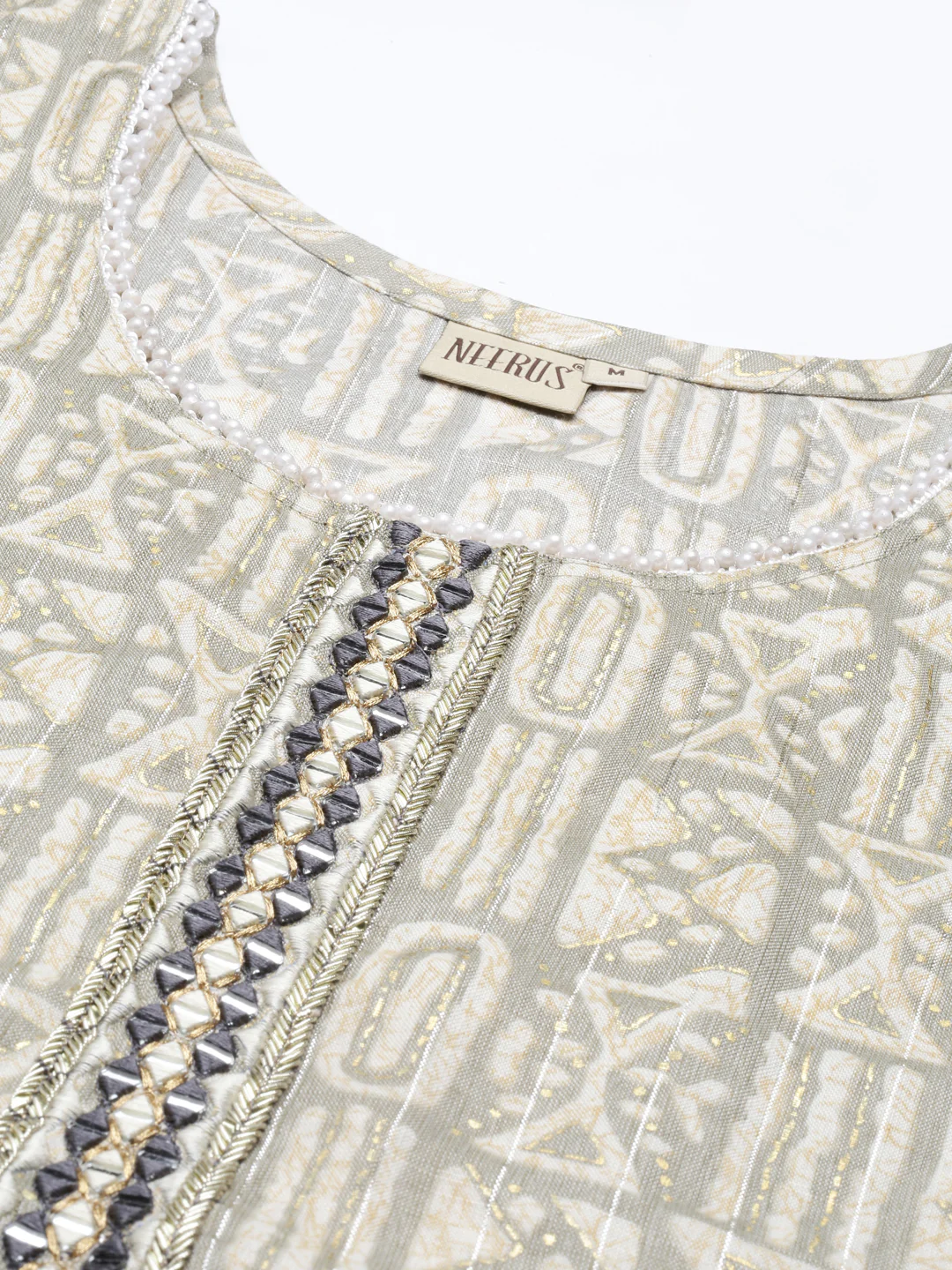 Neerus Grey Color Rayon Fabric Kurta - Image 2