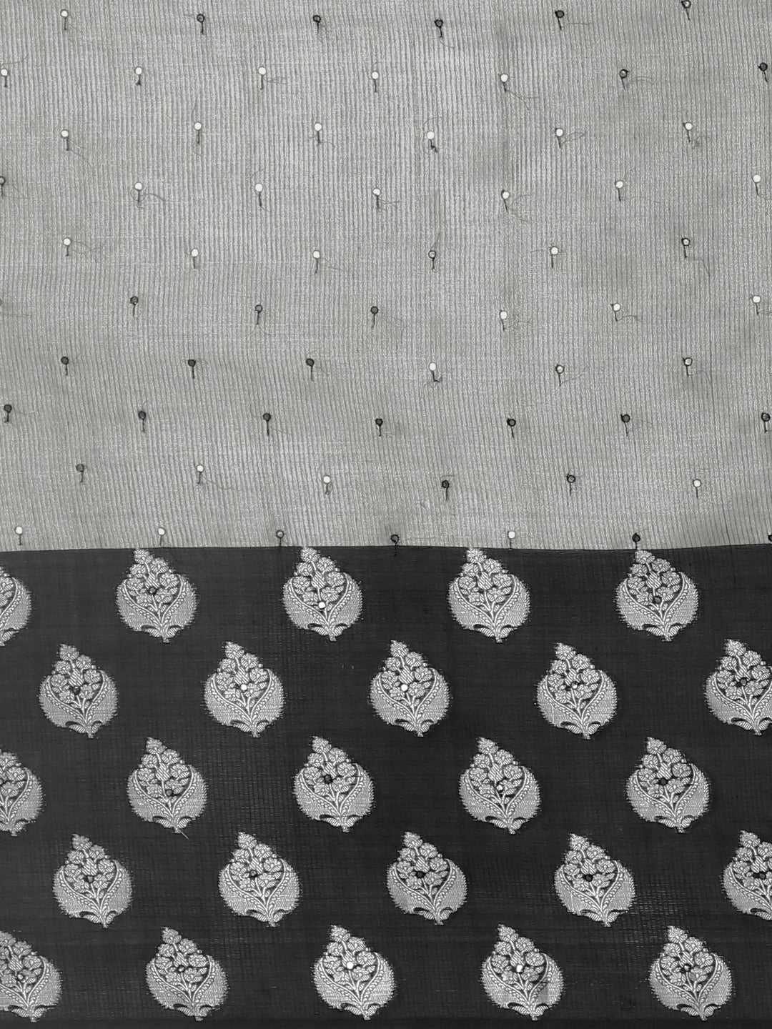 Neerus Grey Color Tissue Fabric Saree With Blouse Piece - Image 3