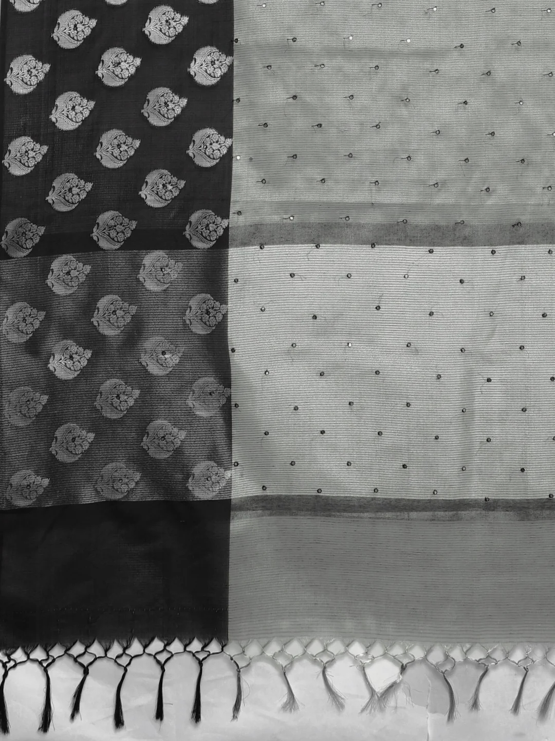Neerus Grey Color Tissue Fabric Saree With Blouse Piece - Image 4