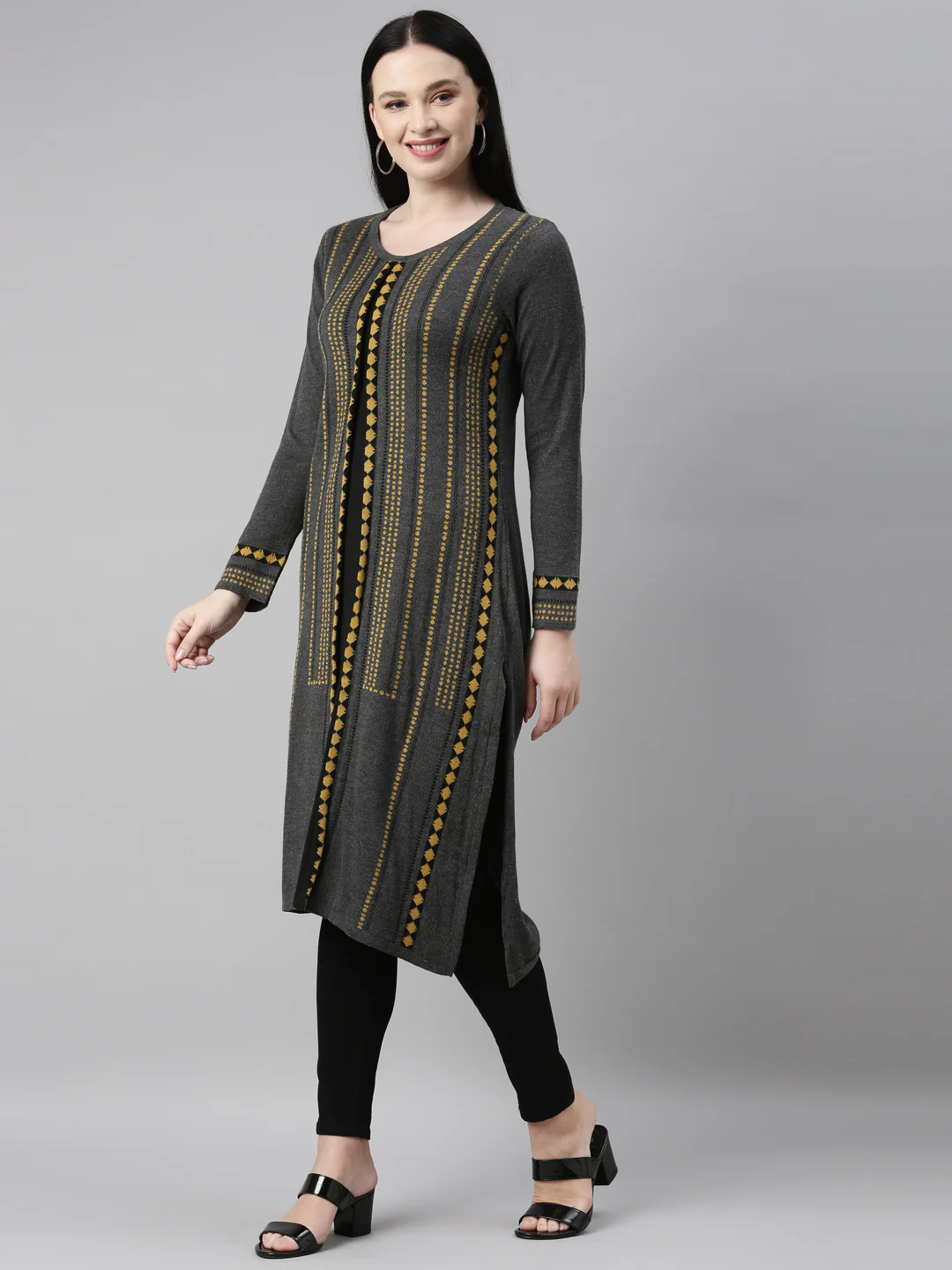 Neerus Grey Color Kurta - Image 4