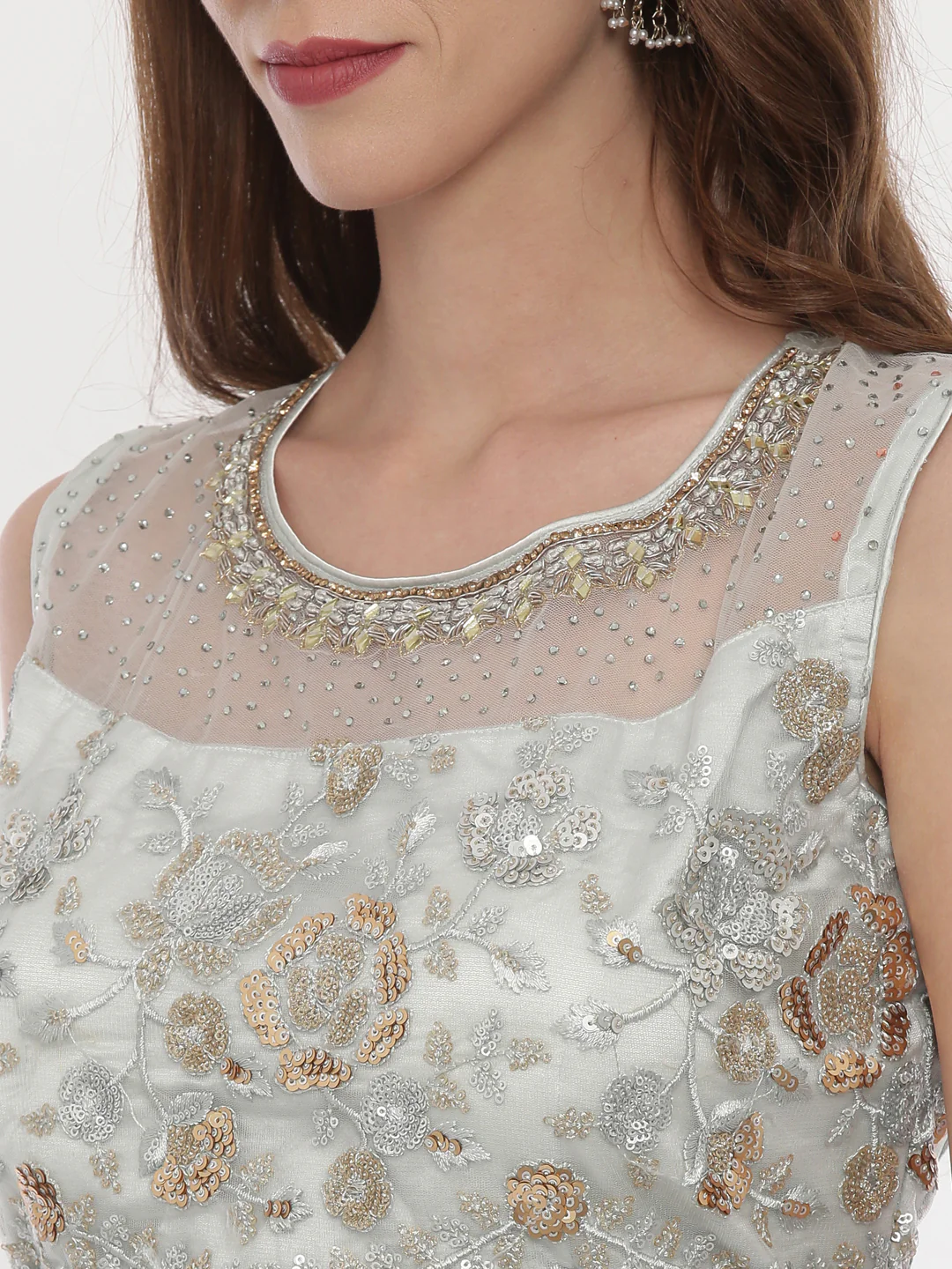 Neerus Grey Embellished Lehenga Set - Image 3