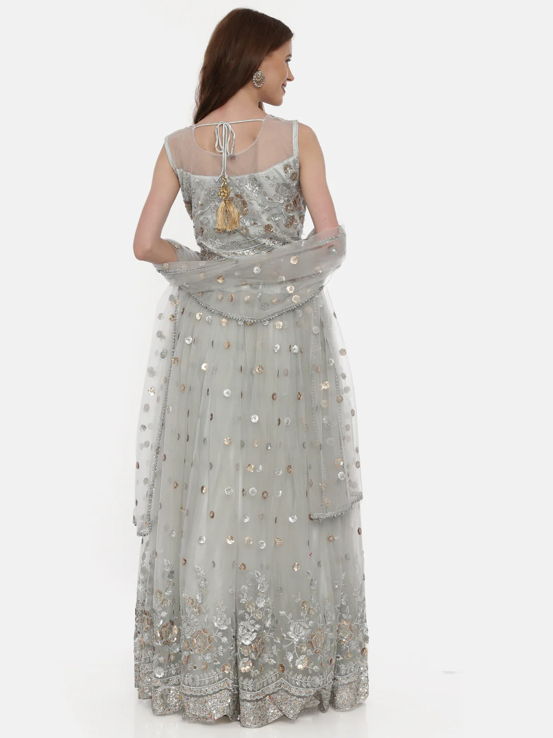 Neerus Grey Embellished Lehenga Set - Image 6
