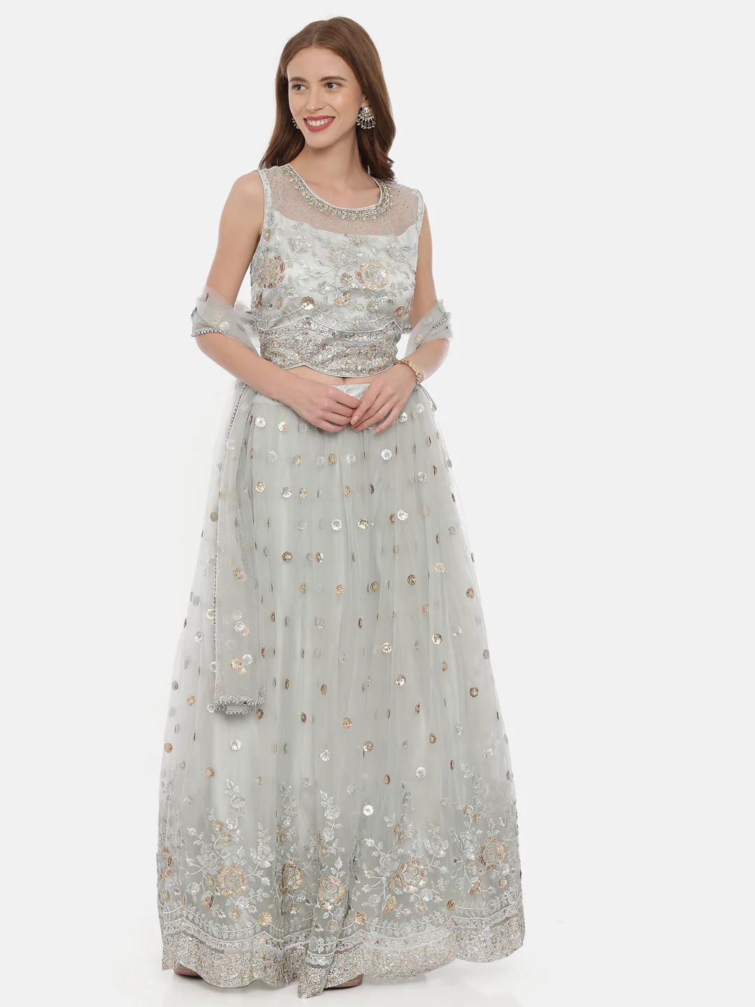 Neerus Grey Embellished Lehenga Set - Image 7