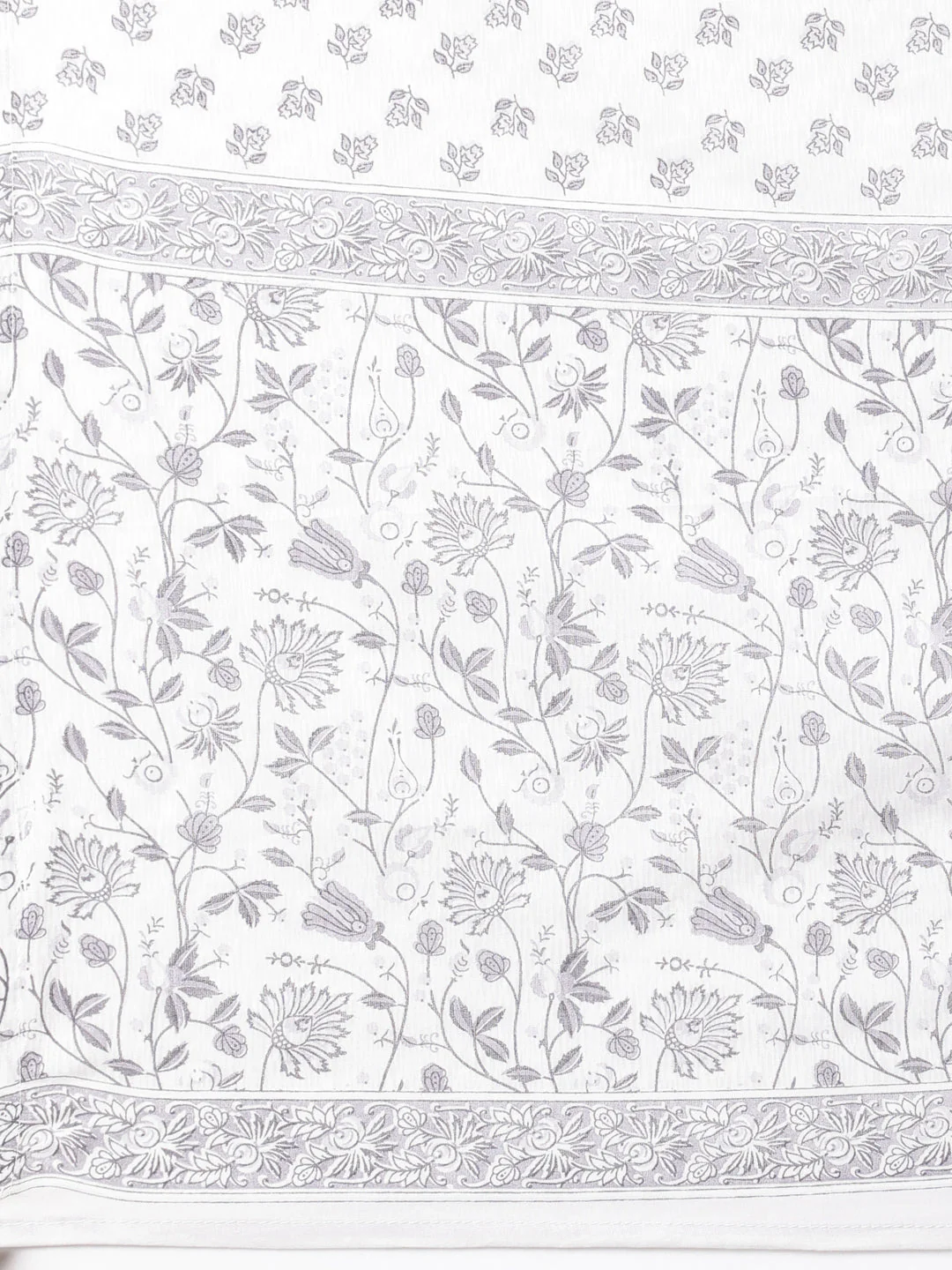 Neerus Grey Panelled Straight Printed Kurta And Trousers With Dupatta - Image 8