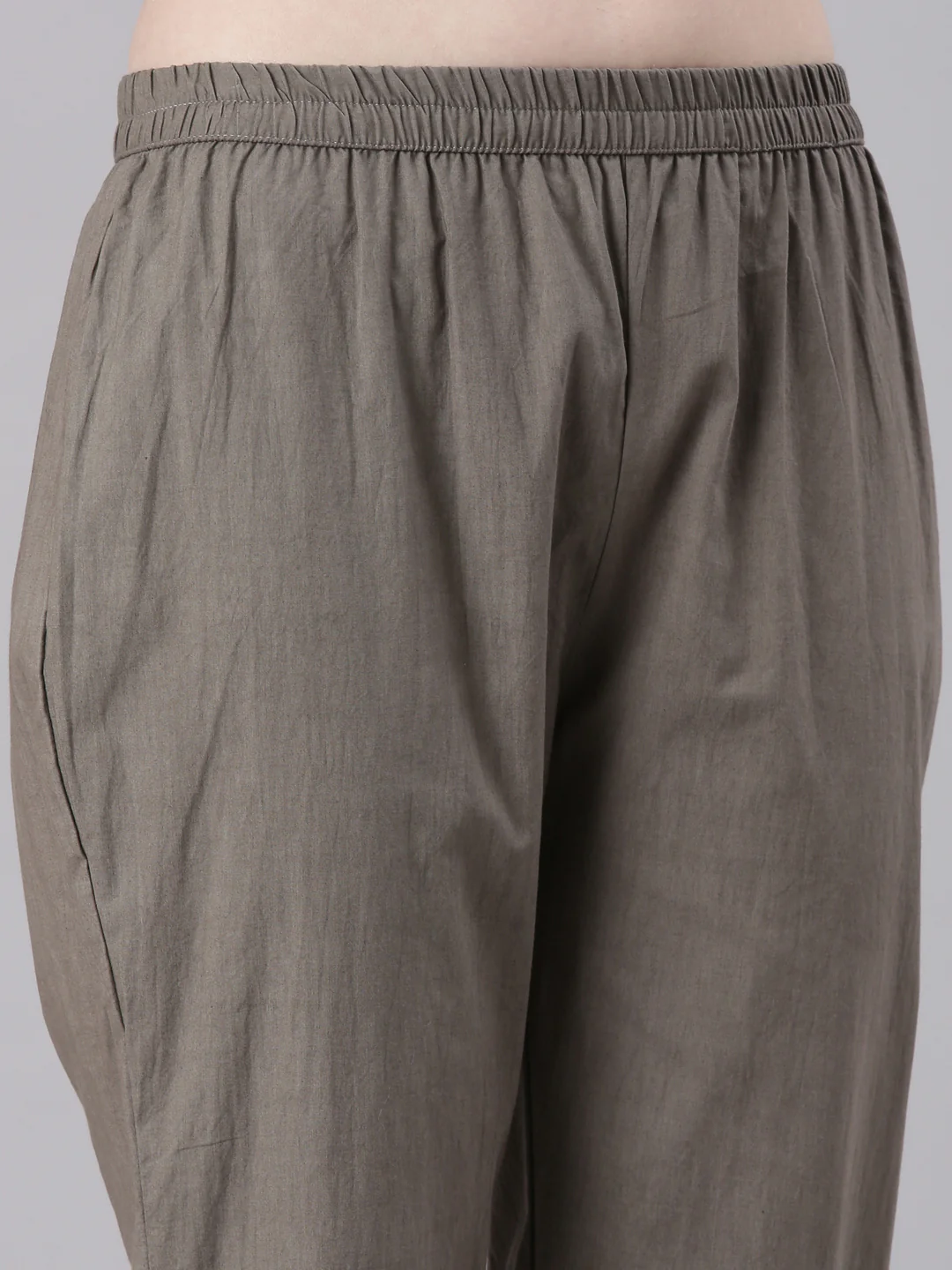 Neerus Grey Printed Straight Kurta and Trousers With Dupatta - Image 6