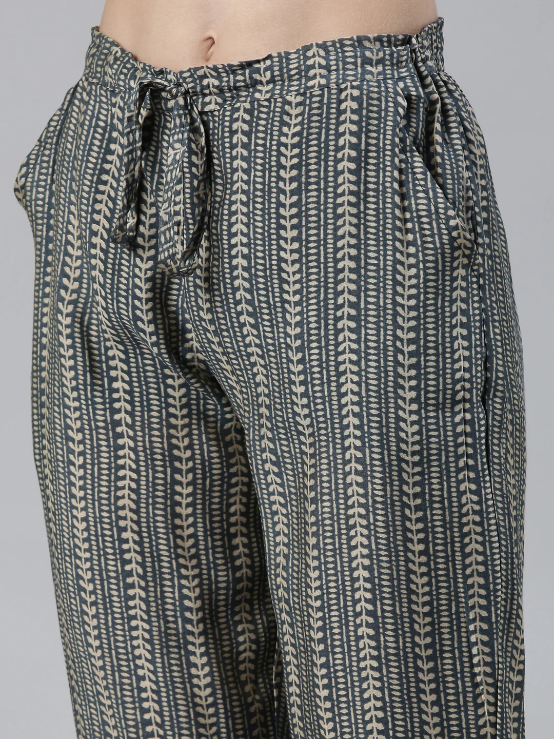 Neerus Grey Regular Knee Length Printed Kurta Printed Trousers With Dupatta - Image 6