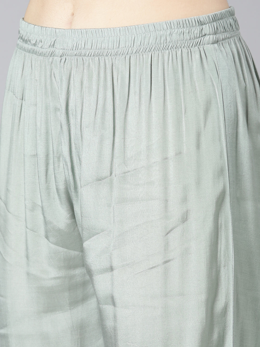 Neerus Grey Regular Straight Printed Kurta And Trousers With Dupatta - Image 6