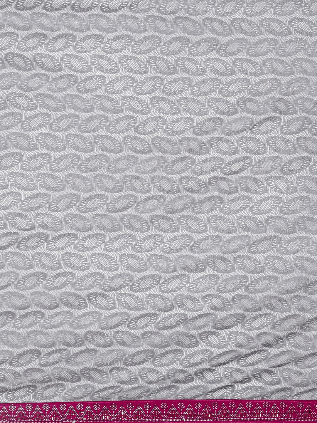 Neerus Grey Textured Saree With Blouse - Image 3