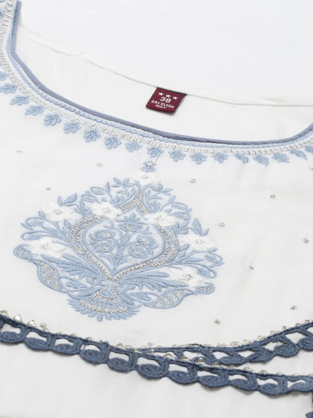 Neerus Indigo Color Cotton Fabric Kurta With Dupatta - Image 2