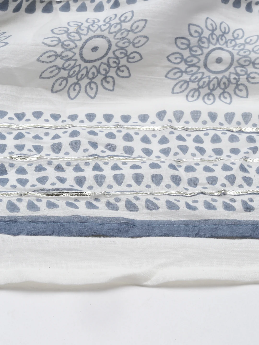 Neerus Indigo Color Cotton Fabric Kurta With Dupatta - Image 8