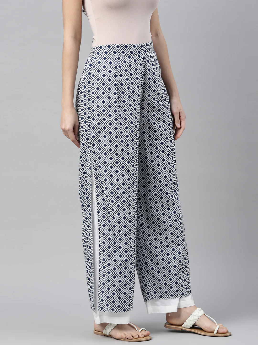 Neerus Indigo Color Cotton Fabric Plazzo - Image 4
