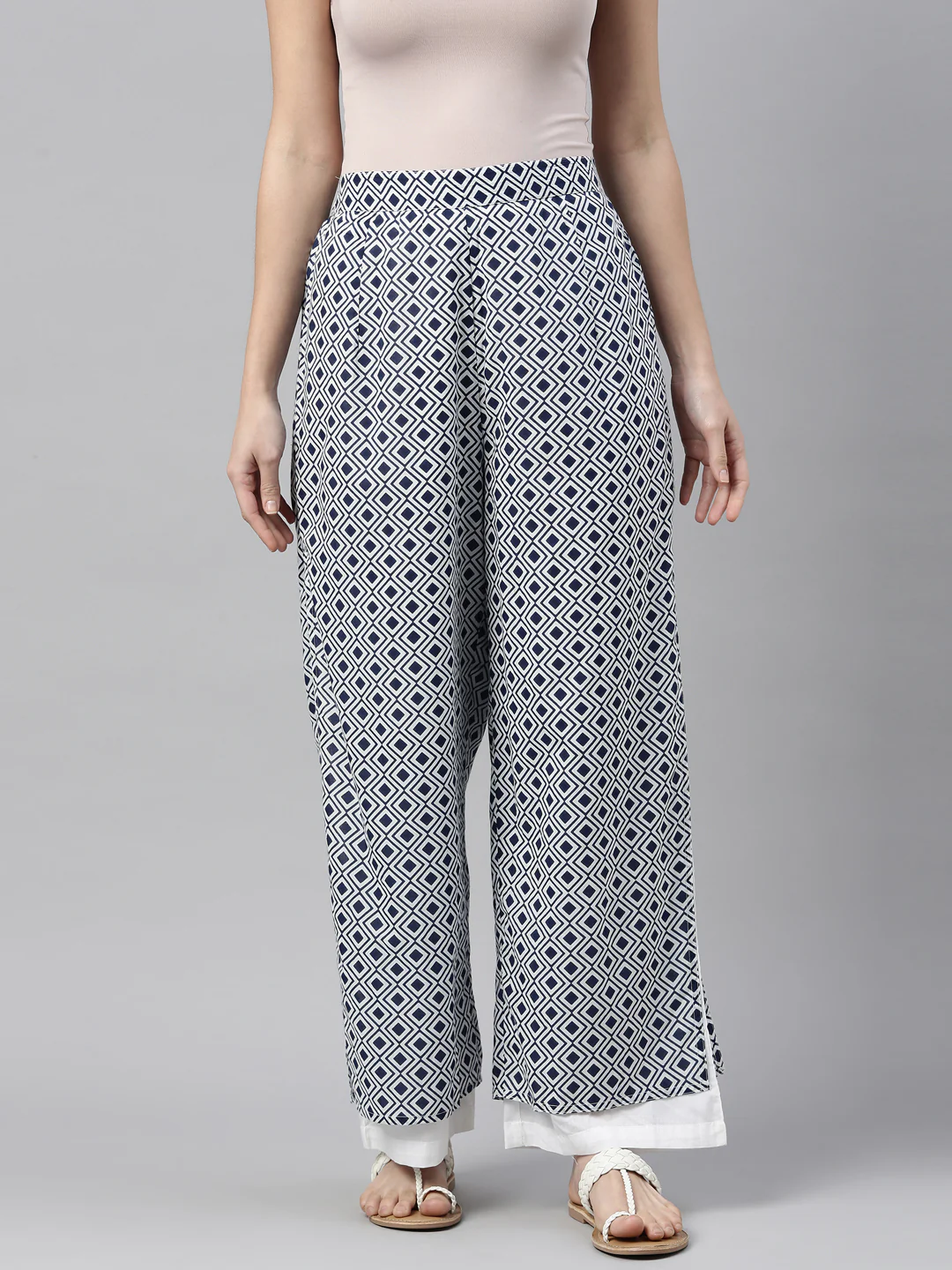 Neerus Indigo Color Cotton Fabric Plazzo - Image 9