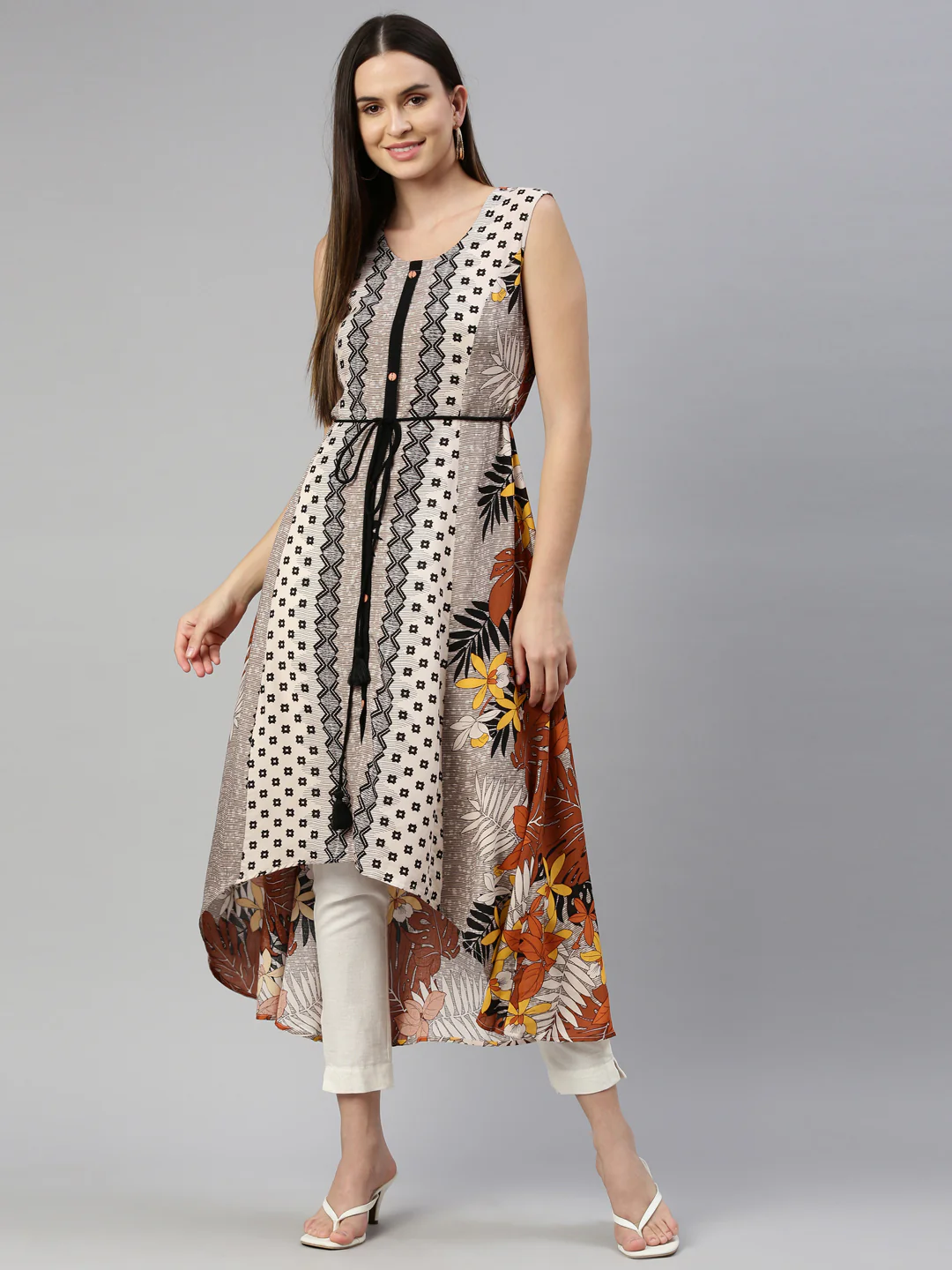 Neerus L Beige Color Rayon Fabric Kurta - Image 6