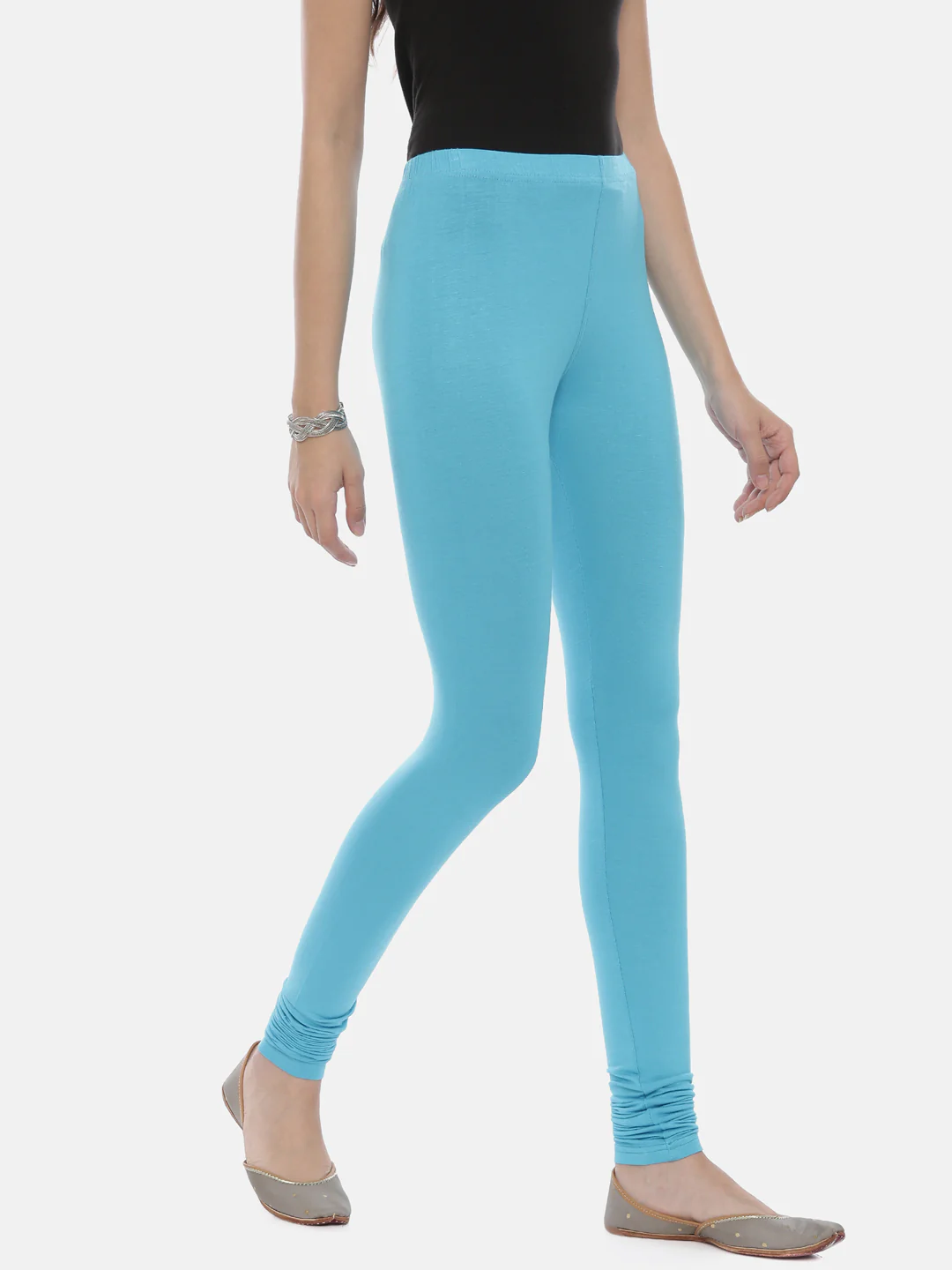 Neerus L Ferozi Color Lycra Fabric Leggings - Image 9