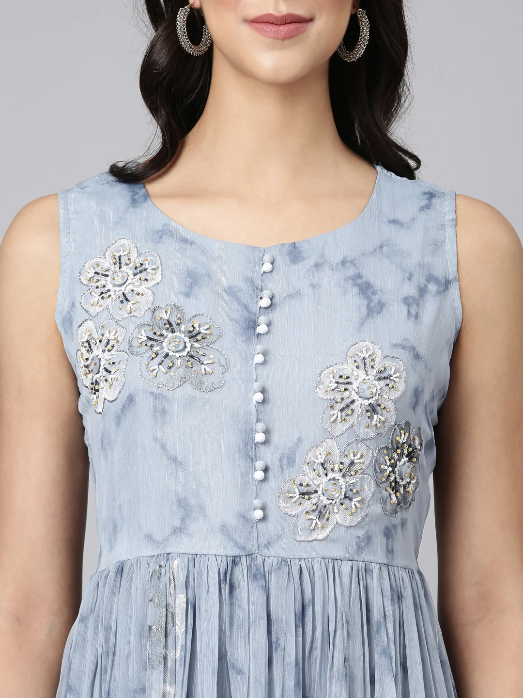 Neerus L Gray Casual Floral Maxi Dresses - Image 4