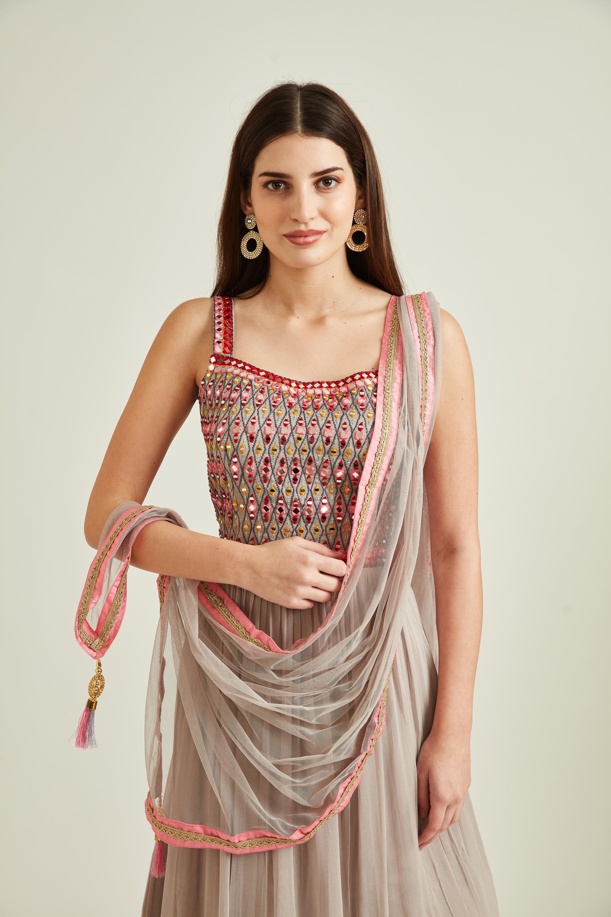 Neerus L Gray Colour Georgette Fabric Suit - Image 3