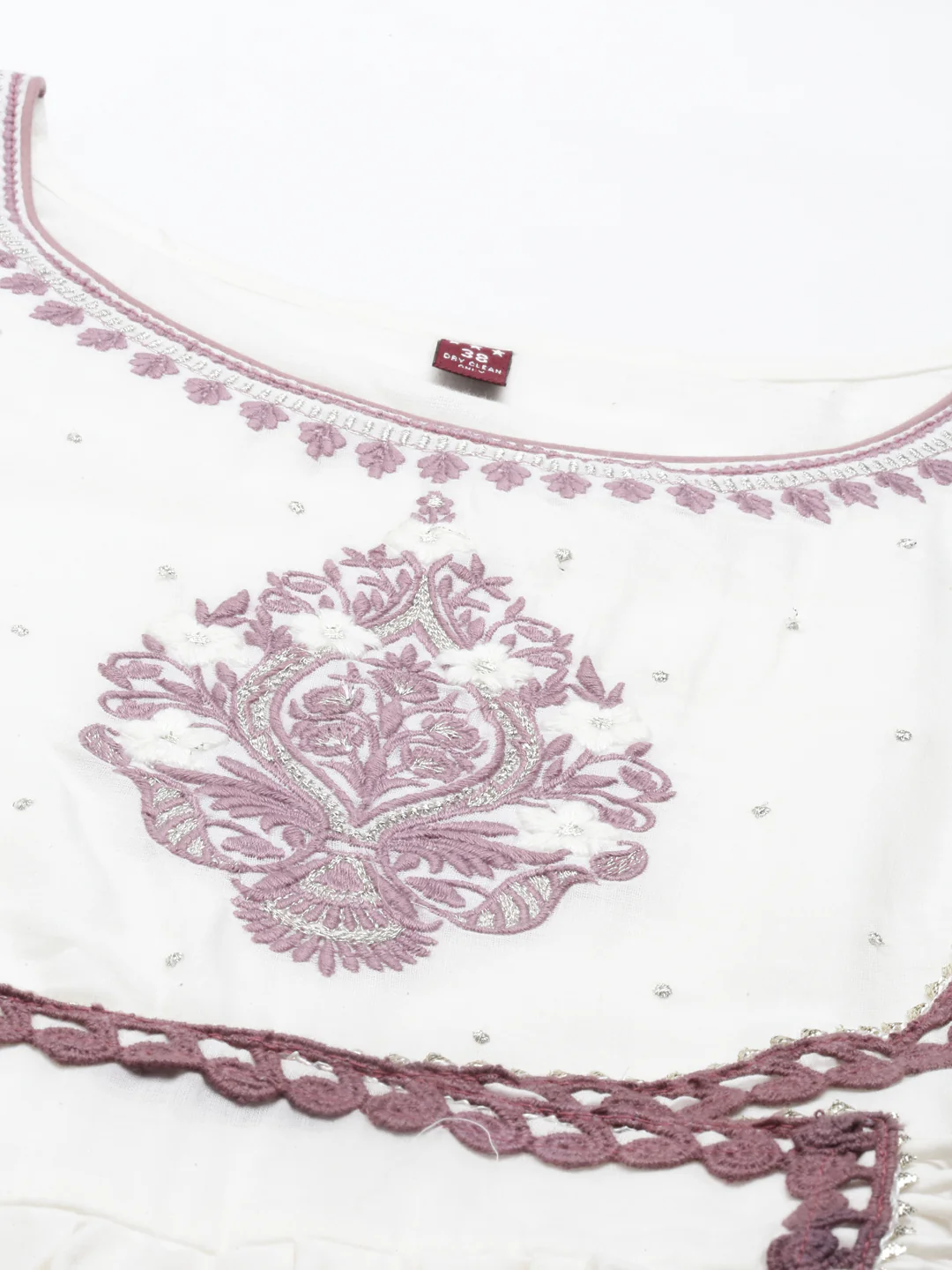Neerus Lavender Color Cotton Fabric Kurta With Dupatta - Image 3