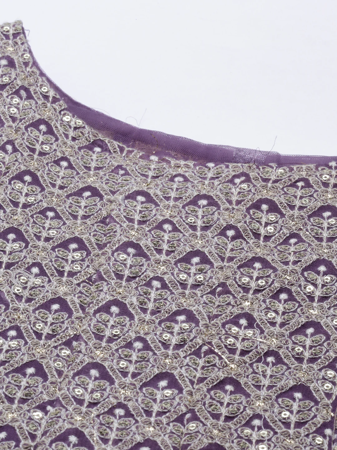 Neerus Lavender Color Georgette Fabric Suit-Short Anarkali - Image 4