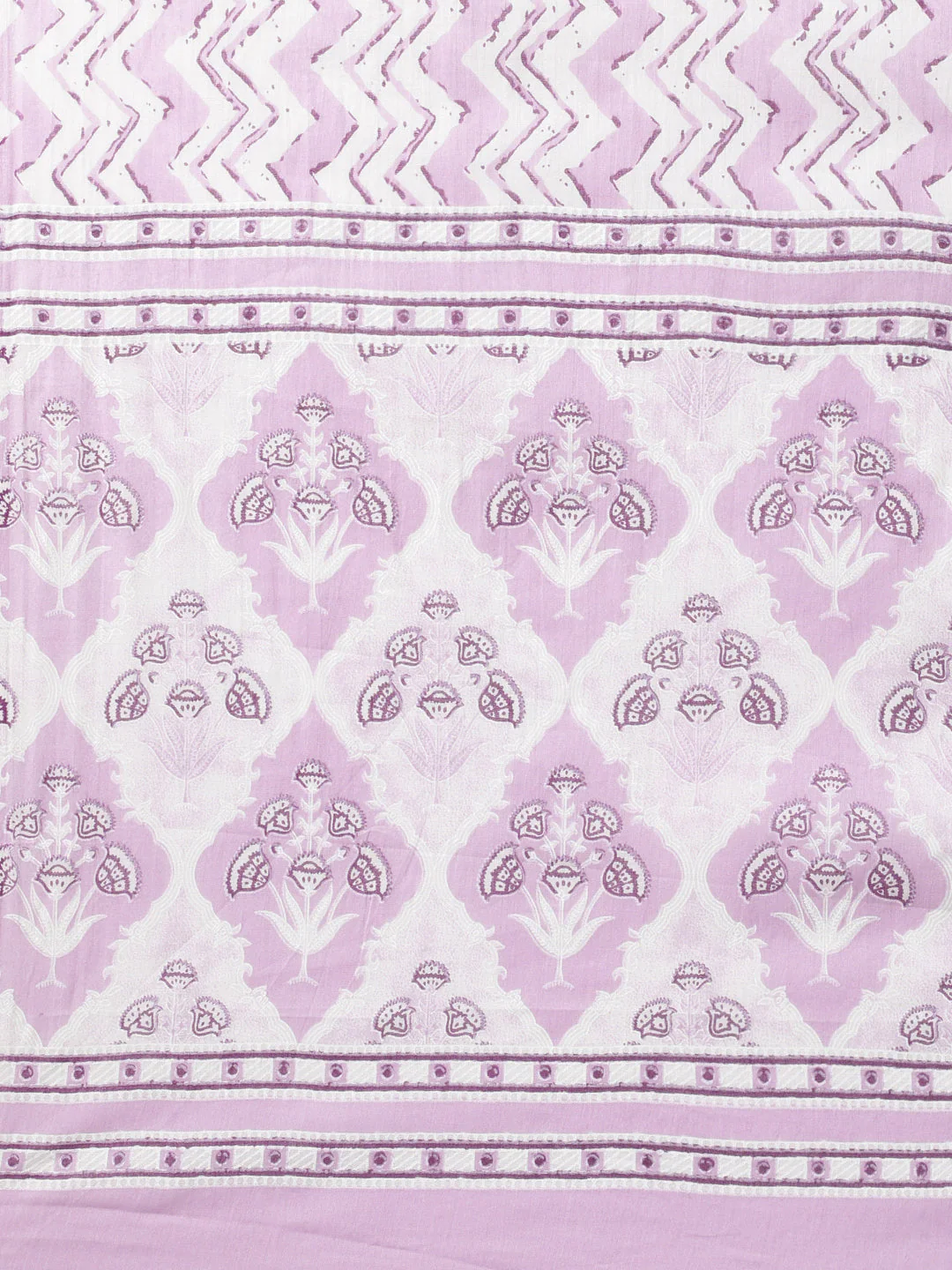 Neerus Lavender Panelled Straight Printed Kurta And Trousers With Dupatta - Image 8