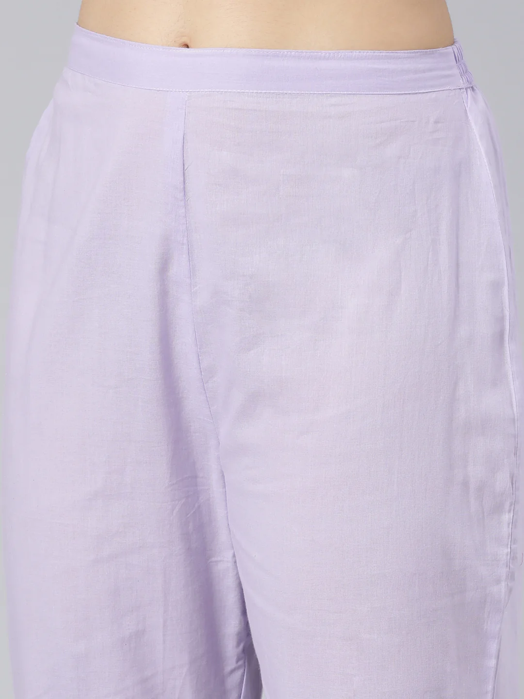 Neerus Lavender Panelled Straight Yoke Design Kurta And Trousers With Dupatta - Image 7