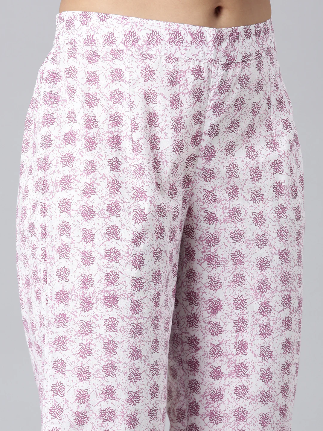 Neerus Lavender Printed Anarkali Kurta and Trousers With Dupatta - Image 6