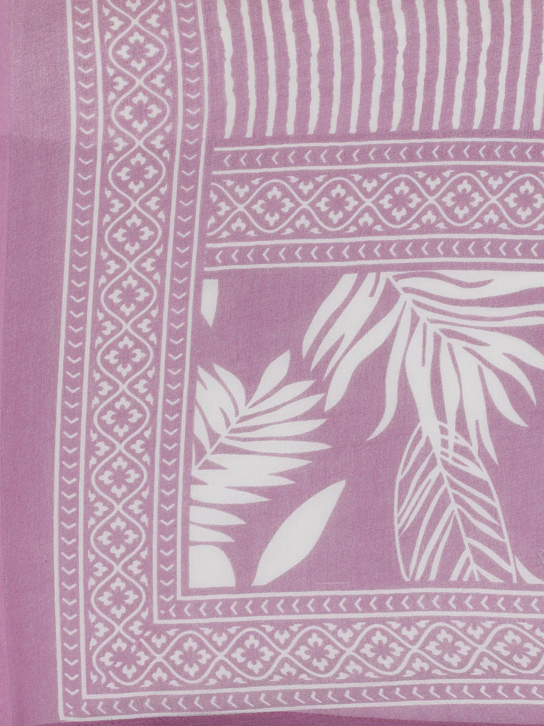Neerus Lavender Printed Straight Kurta and Trousers With Dupatta - Image 7
