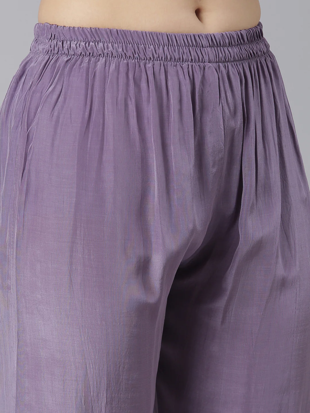 Neerus Lavender Regular Straight Chevron Kurta And Trousers - Image 7