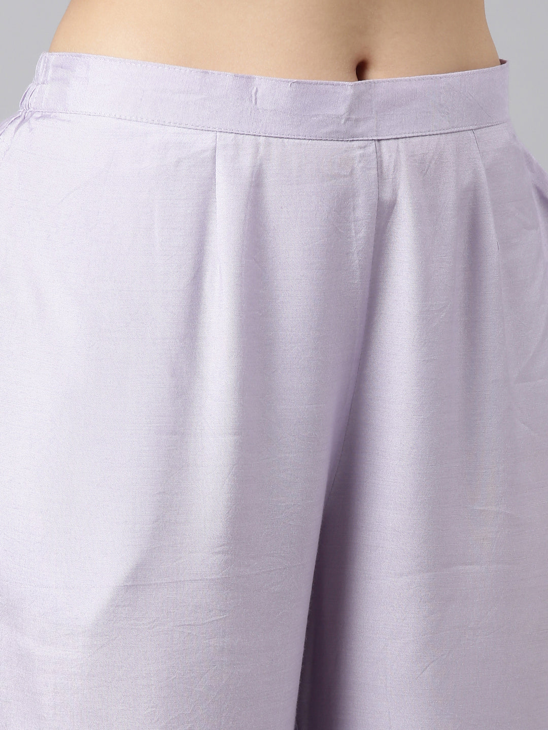 Neerus Lavender Regular Straight Embroidered Kurta And Trousers With Dupatta - Image 6