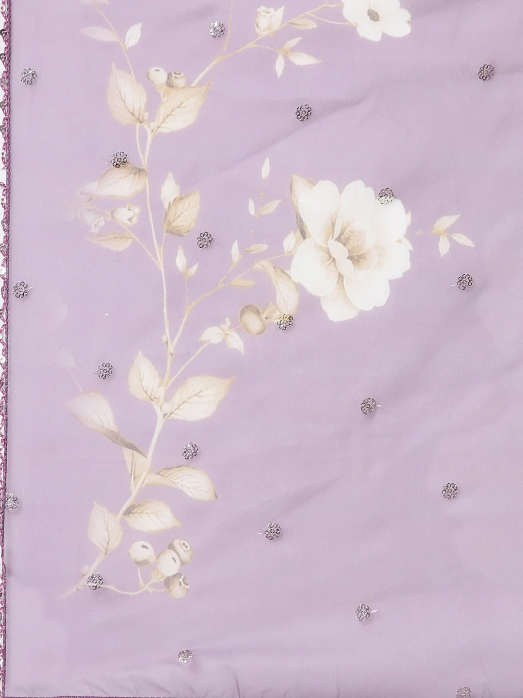 Neerus Lavender Regular Straight Solid Kurta And Trousers With Dupatta - Image 7