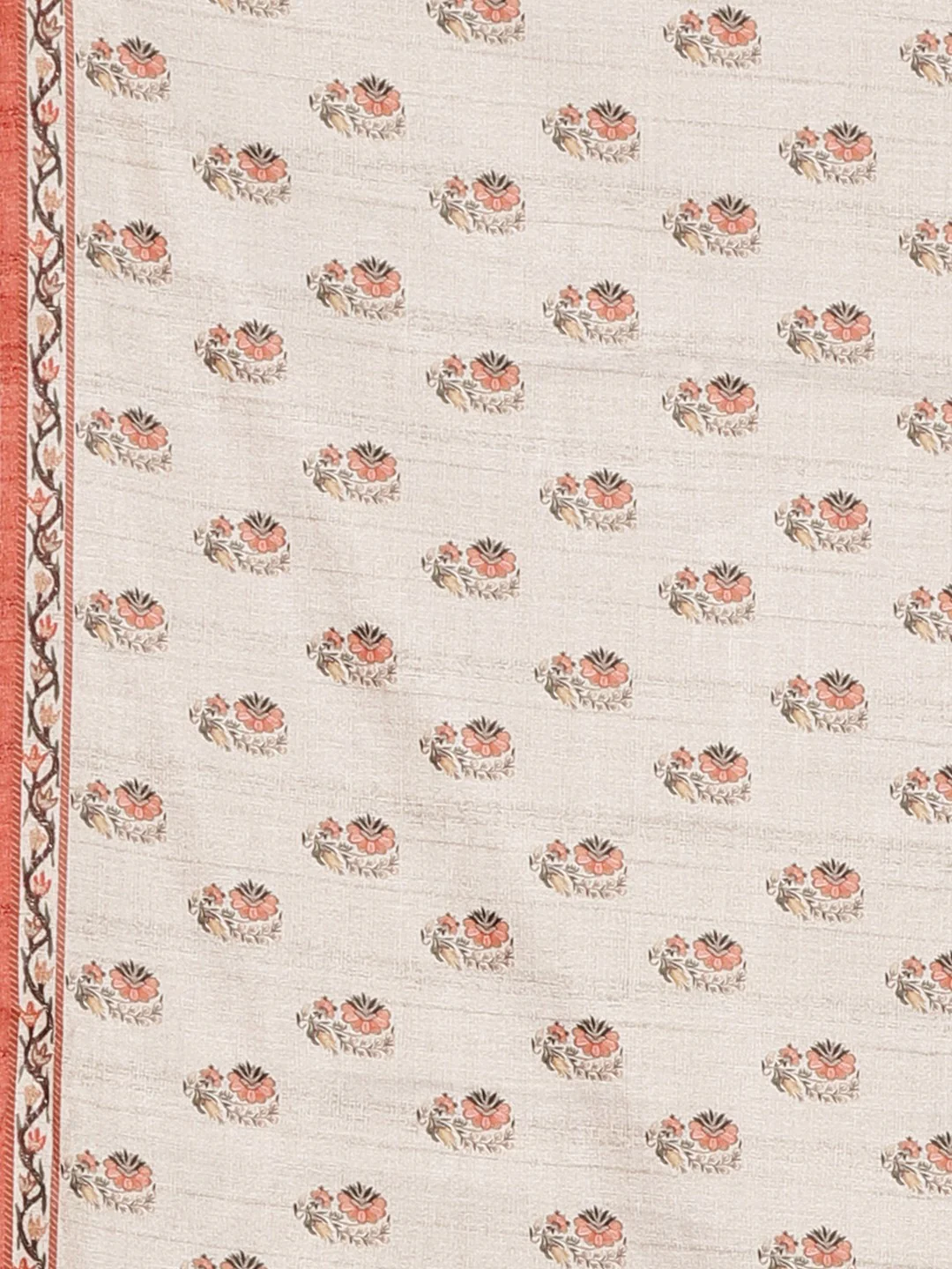Neerus Light Grey Printed Saree With Blouse - Image 6