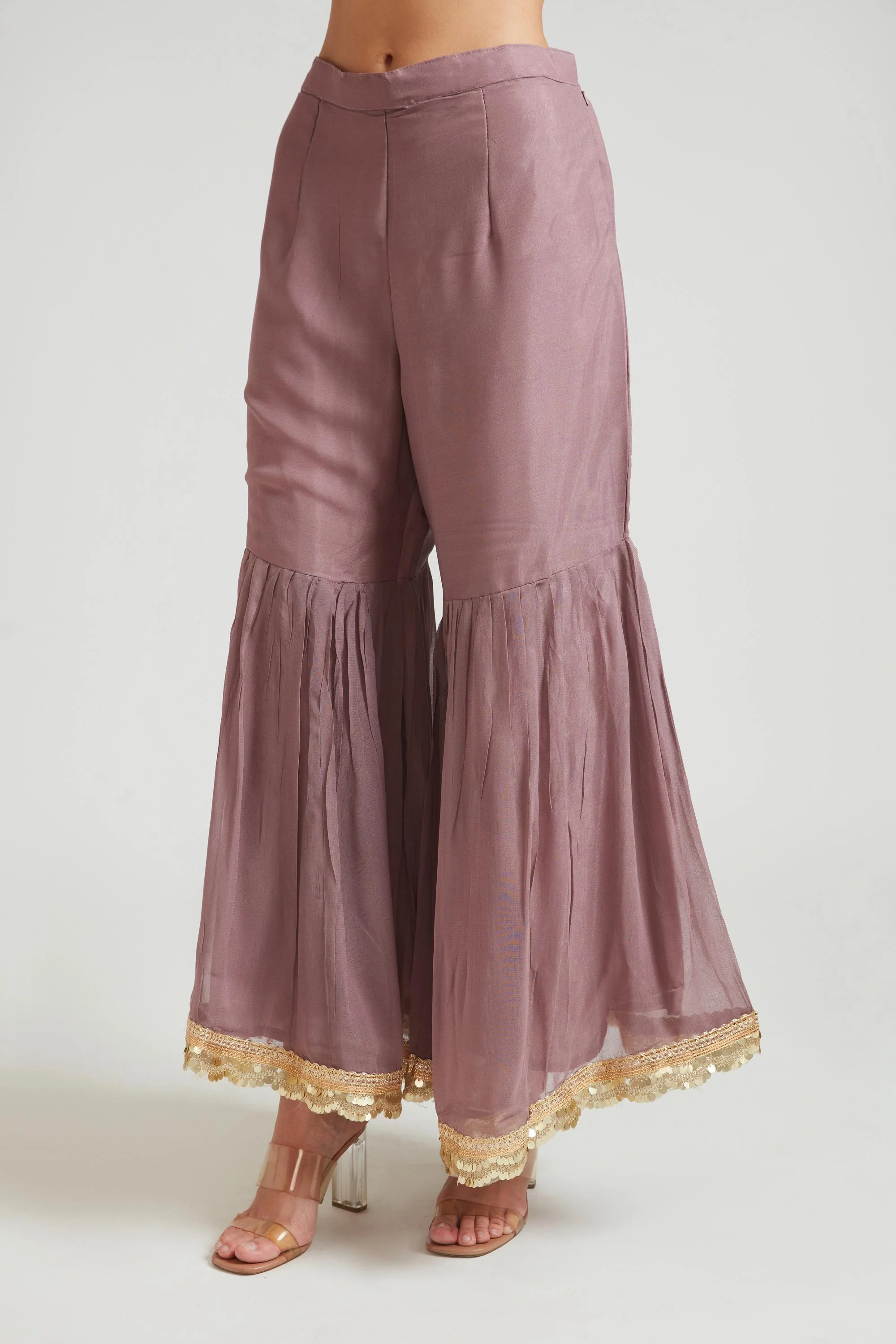 Neerus Lilac Color Georgette Fabric Kurta Set - Image 5