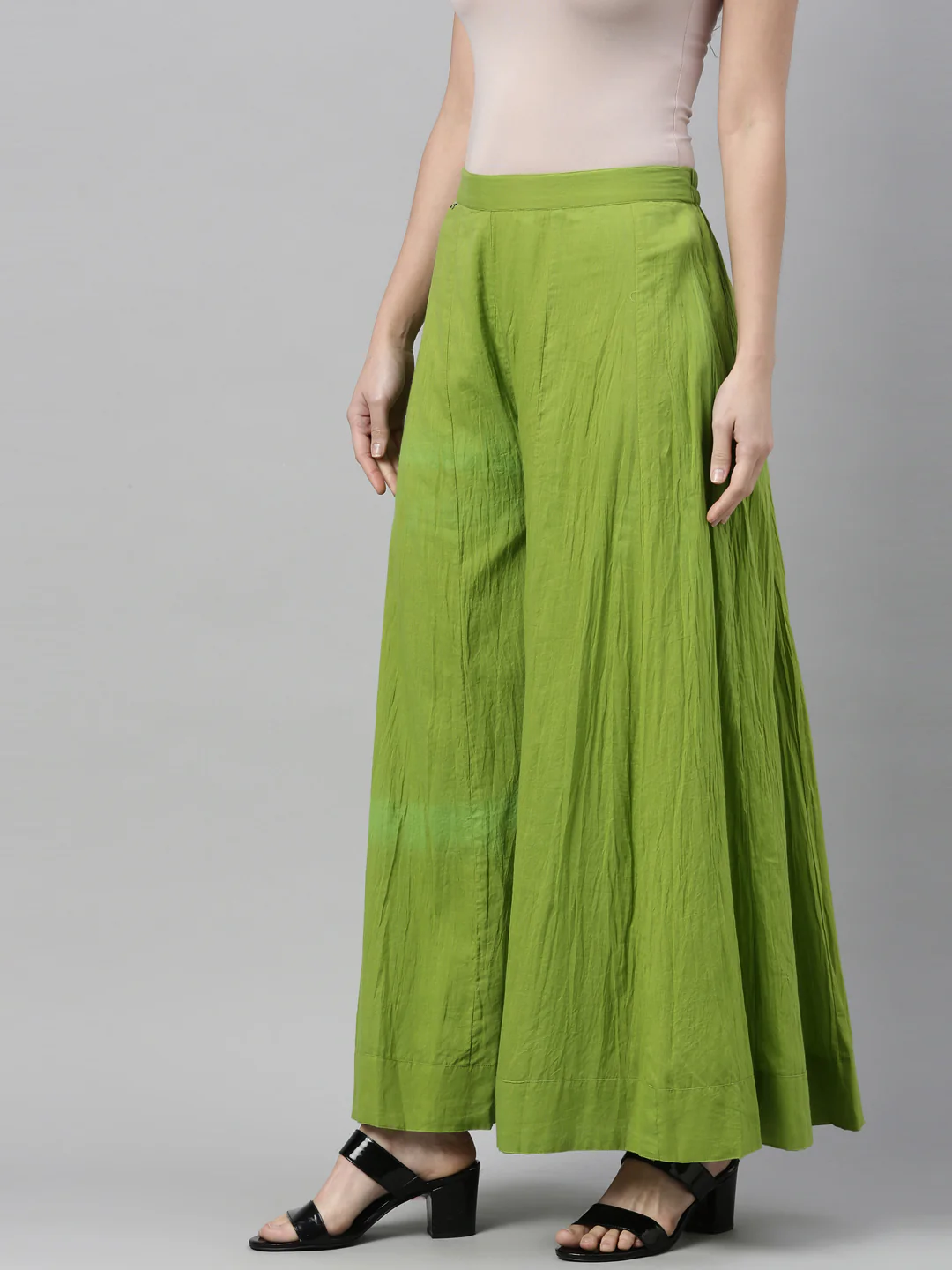 Neerus Lime Green Color Plazzo - Image 2