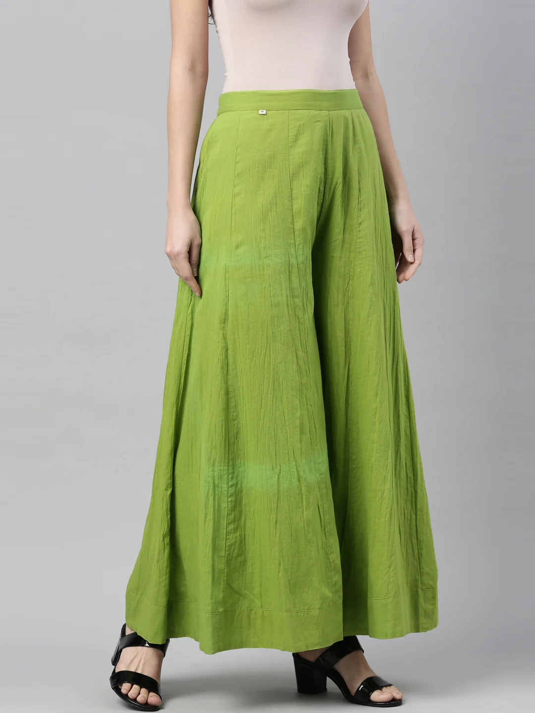 Neerus Lime Green Color Plazzo - Image 3