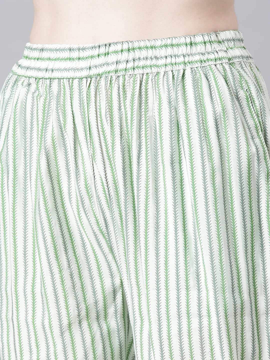 Neerus Lime Green Printed Straight Kurta and Trousers With Dupatta - Image 6