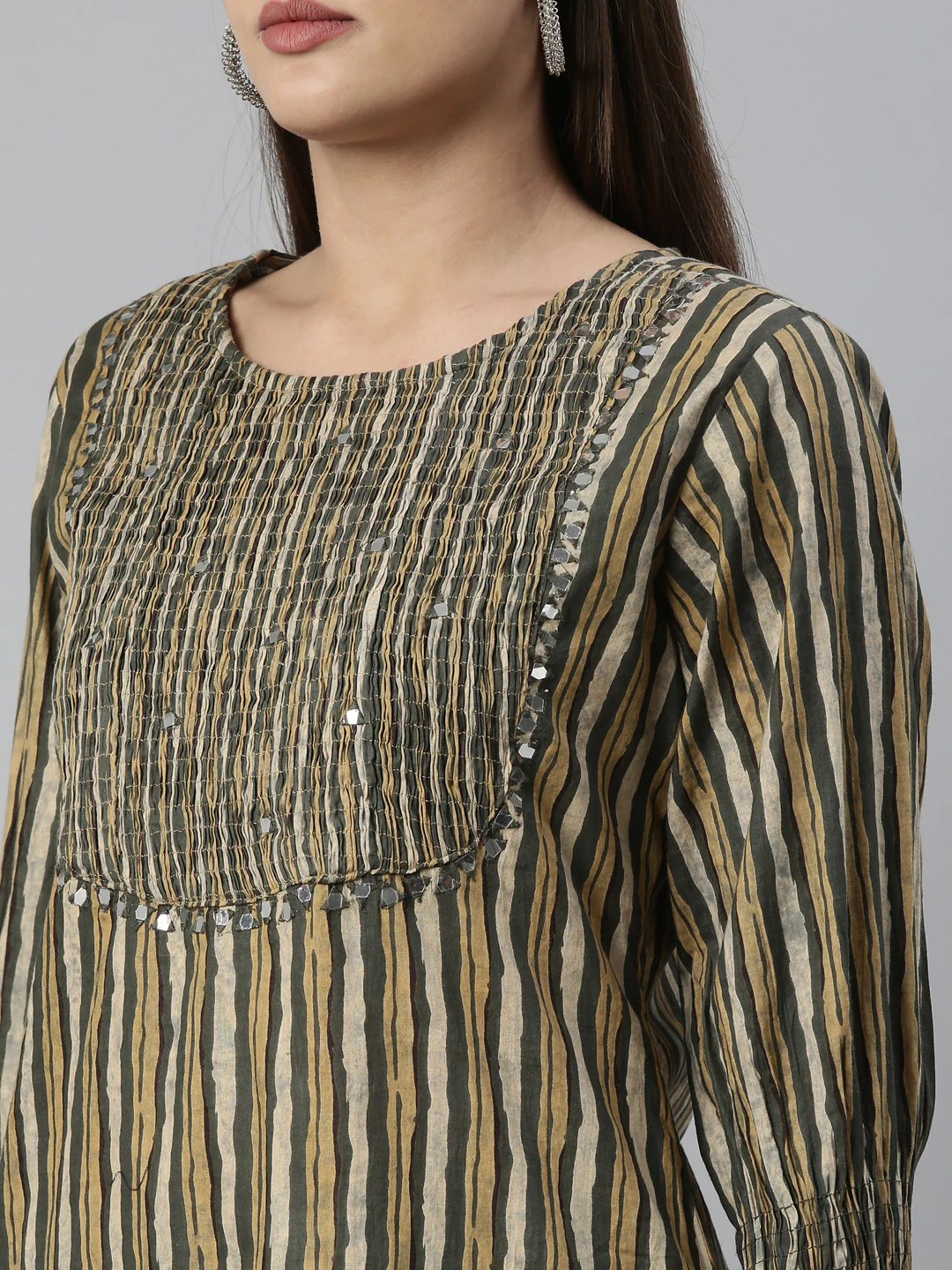 Neerus M Green Color Cotton Fabric Kurta Set - Image 9