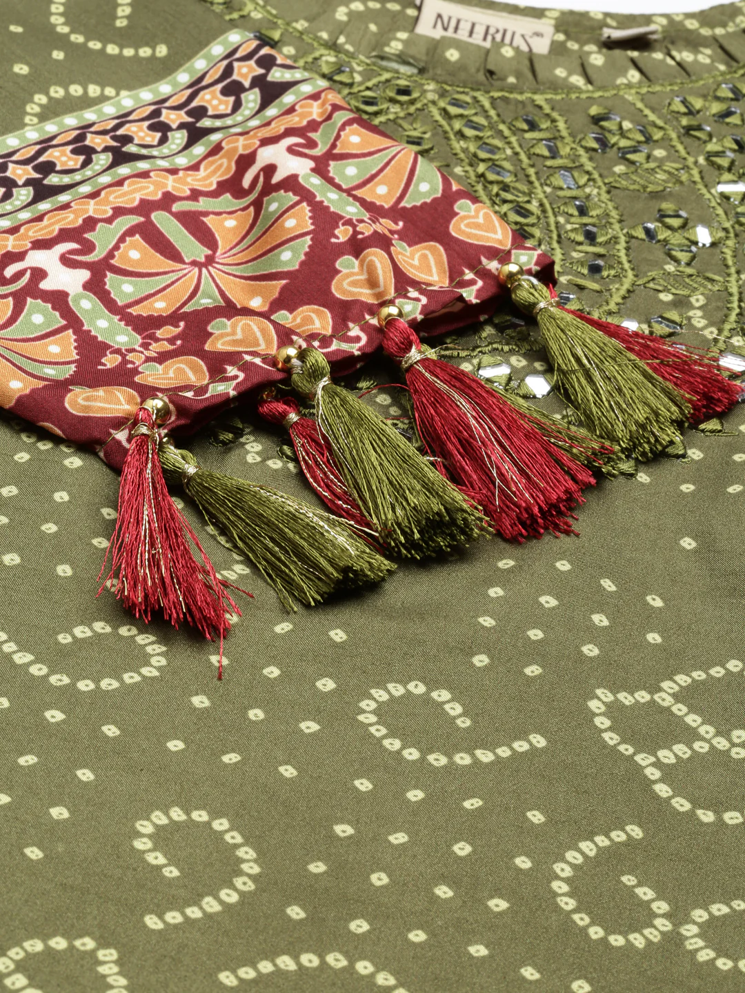 Neerus M Green Color Silk Fabric Kurta - Image 7