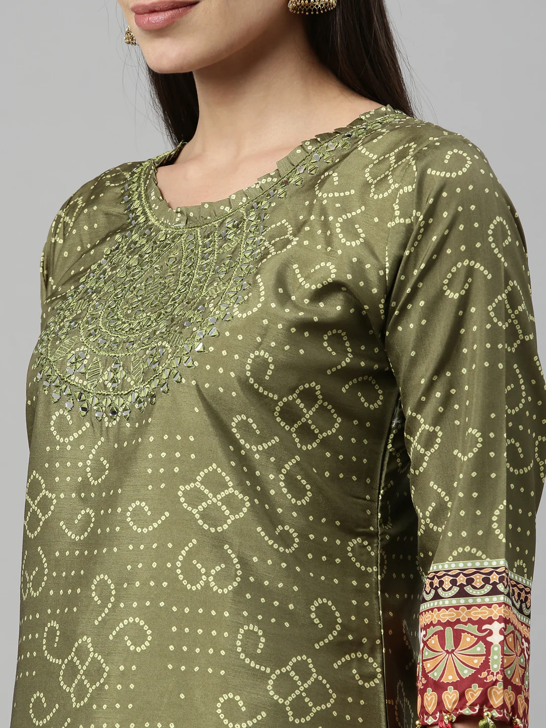 Neerus M Green Color Silk Fabric Kurta - Image 8