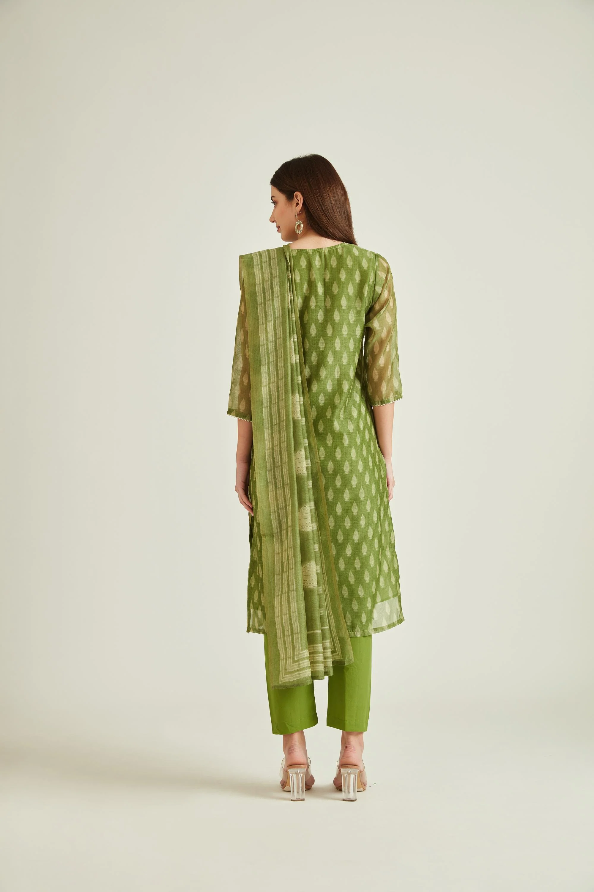 Neerus M Green Colour Banaras Fabric Suit - Image 2