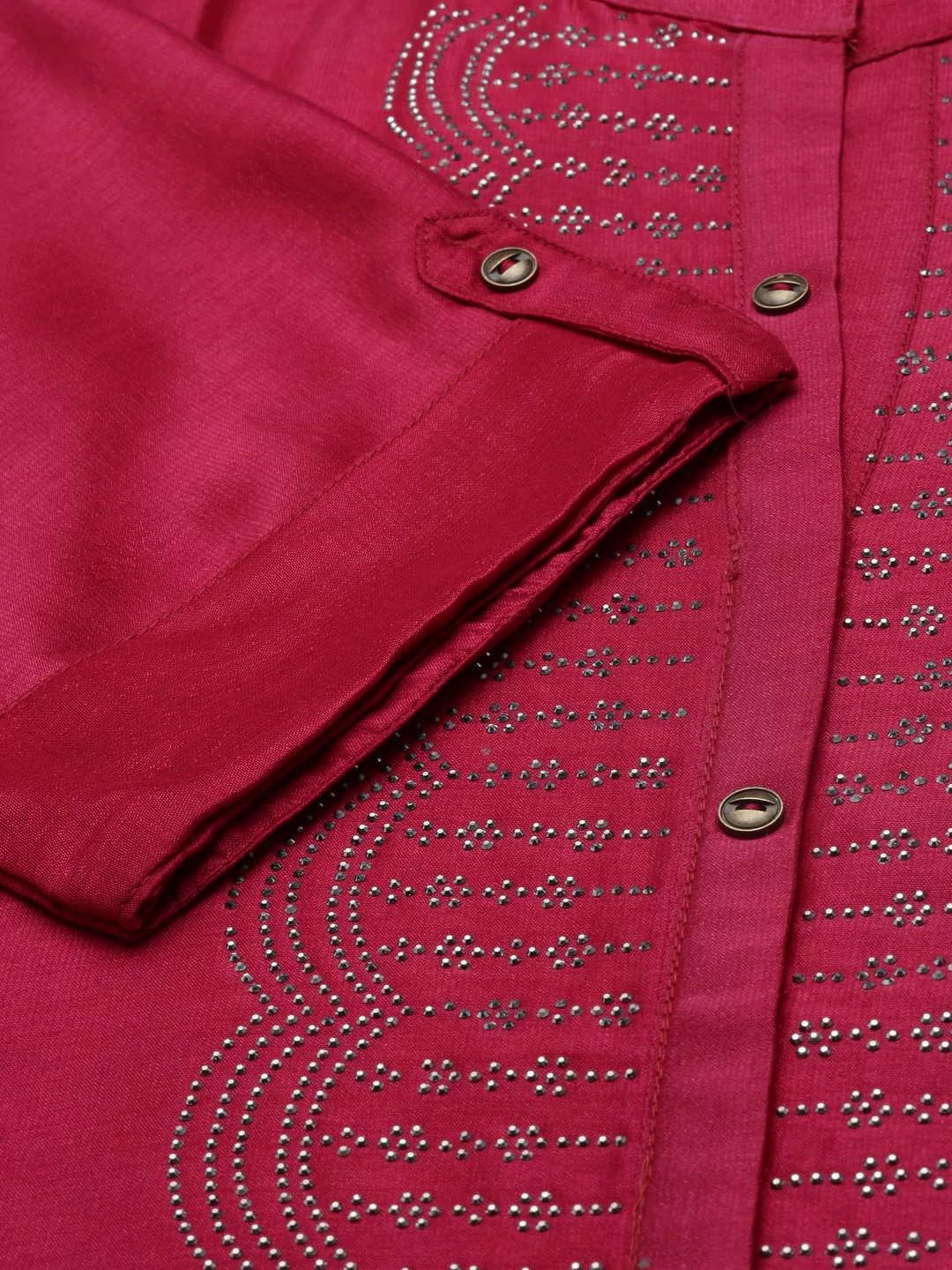 Neerus Magenta Anarkali Flared Crepe Kurta - Image 5