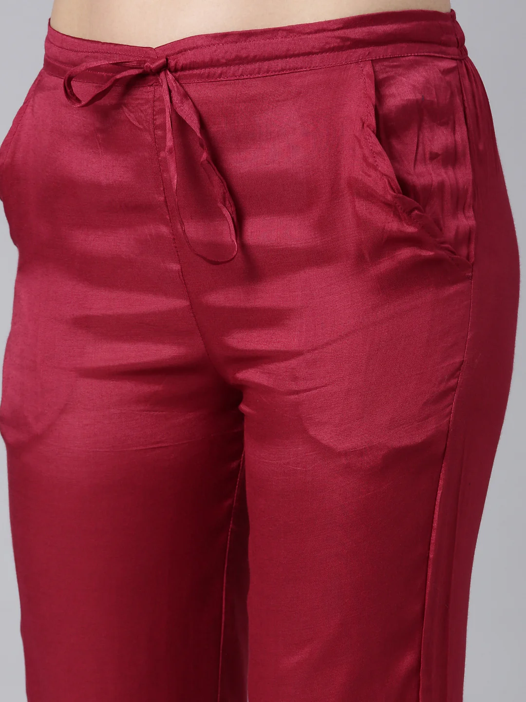 Neerus Magenta Angrakha Straight Floral Kurta And Trousers With Dupatta - Image 6