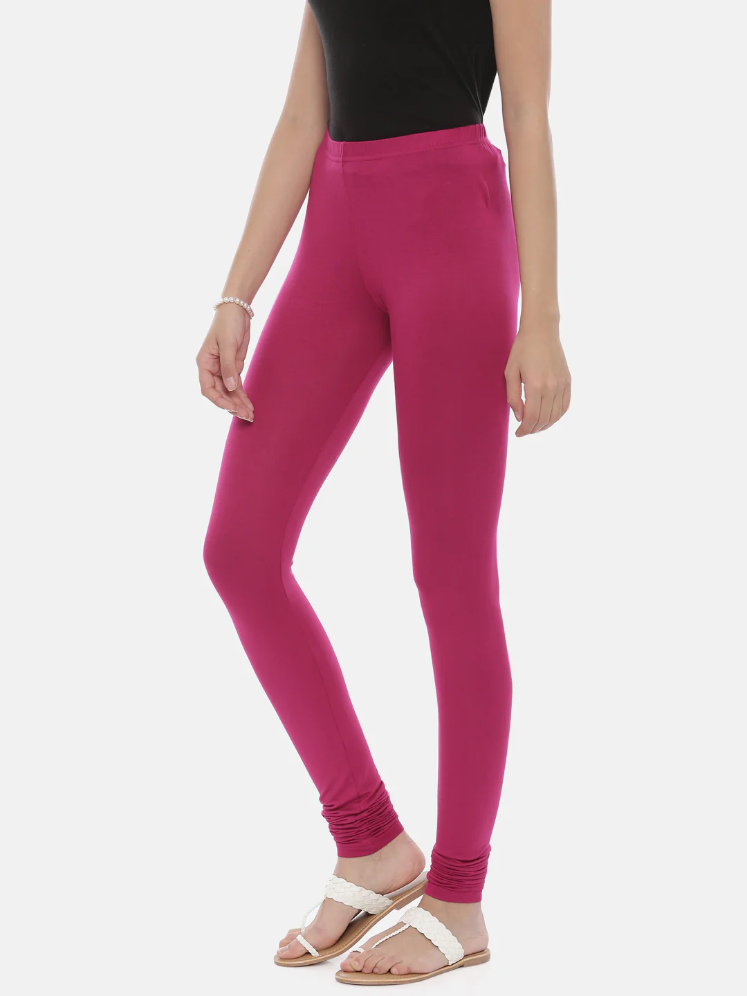 Neerus Magenta Color Lycra Fabric Leggings - Image 42